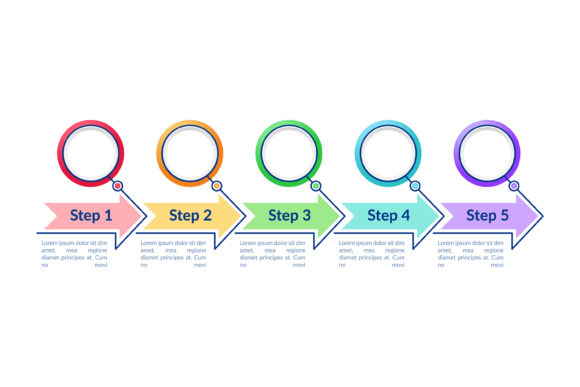 Colored Circle Steps Vector Infographic Design Guide