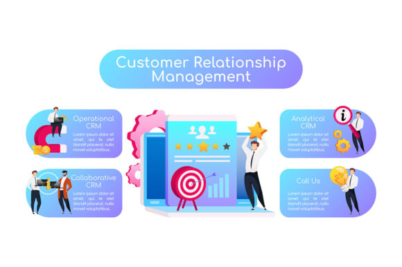 CRM Types Flat Color Vector Template Guide