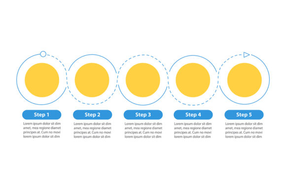 Round Flowchart Infographic Template: A Minimalist Guide to 5-Step Process Visualization
