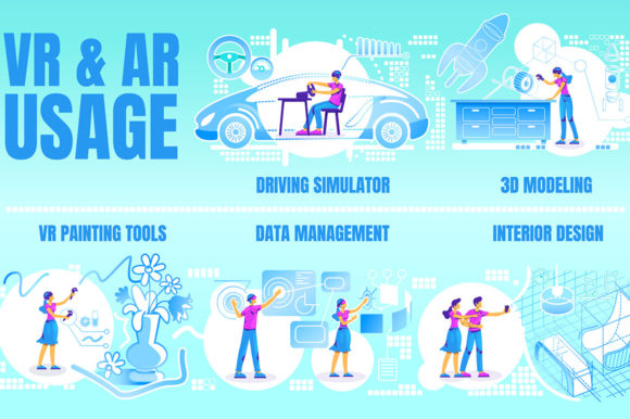 VR and AR Usage Conceptual Infographic Design